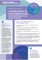 Treatment options for complications and removal of transvaginal mesh